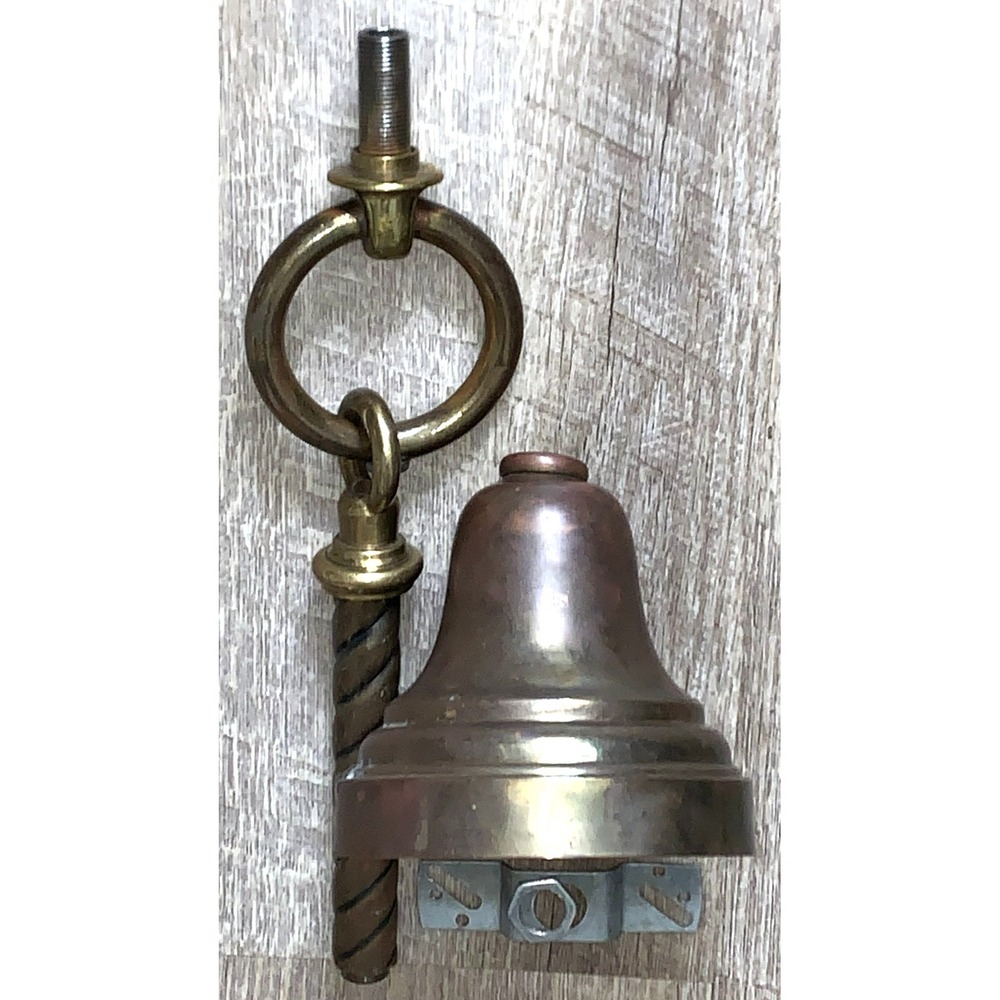 Antique Hanging Victorian Light Pendant Canopy, Swivel Loop & Stem - Heavy Brass